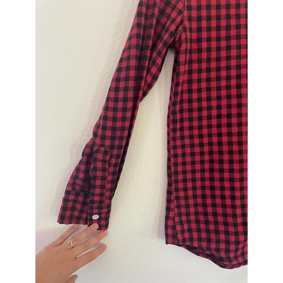 Zhelin Women’s Red And Black Flannel Button Down Checker Sz S - Picture 2 of 4